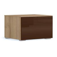 Тумба в гостиную Solo без топа (ривьера/коричневый глянец)