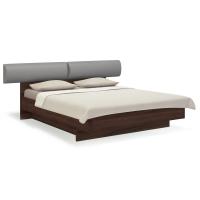Кровать 160х200 с подъёмным основанием Solo (орех Коламбия/экокожа мокко)