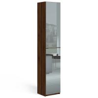 Узкий шкаф-пенал Соло (орех Коламбия/зеркало)