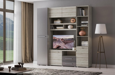 Дуб серый + айронвуд серебро