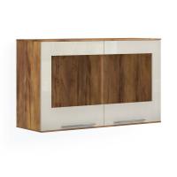 Витрина навесная 2 двери (Таксония/глянец Мокко)