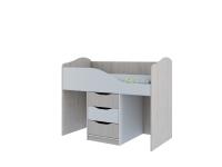 Модульная система "Миндаль" Кровать трансформер (0,8*1,6) (Гикори светлый / Белый)