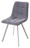 Стул CHILLI-Q SQUARE серый #27, велюр / белый каркас М-City