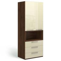 Шкаф для одежды Solo Quadro с нишей (орех Коламбия/глянец ваниль)