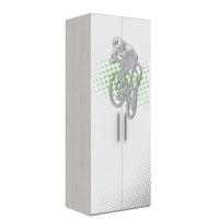 Шкаф для одежды Наполи Принт (Крафт белый/белый глянец)