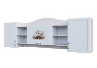 МС Акварель 1 (Полка навесная) (Ясень анкор светлый/ белая матовая/Море)