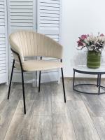 Стул ГЕММА, цвет бежевый #H06, велюр / черный каркас М-City