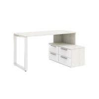 Письменный стол с тумбой 140 Napoli (Крафт белый/белый глянец)
