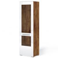 Шкаф-витрина Соло (таксония/белый) левый