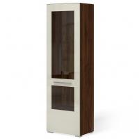 Шкаф-витрина Соло (орех Коламбия/глянец мокко) левый