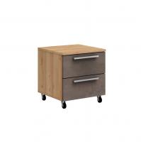 Тумба для стола на колесиках Napoli (Дуб натуральный/бетон Dark)