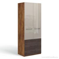 Шкаф двухстворчатый Соло с ящиками (таксония/мокко/шпон)