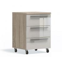 Тумба на колесиках Solo 3 ящика (дуб cонома/белый)