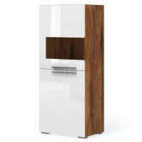 Шкаф-витрина низкая Solo (таксония/белый) левый