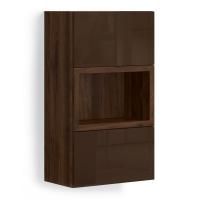 Навесной шкафчик с нишей Solo Quadro (орех Коламбия / коричневый глянец)