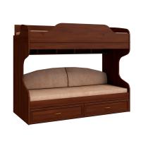 Кровать двухъярусная 90х200 VERDI (орех Леванте)