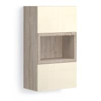 Навесной шкаф с нишей Solo Quadro (сонома/глянец ваниль)