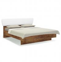 Двуспальная кровать 160х200 Solo (таксония/экокожа белая)