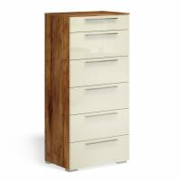 Комод высокий 6 ящиков Solo (таксония/глянец ваниль)