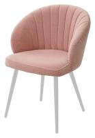 Стул Зефир Teddy 026 Розовый, велюр/белый каркас M-City
