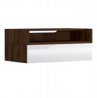 Тумба с 3D нишей Solo Quadro (орех Коламбия/белый)