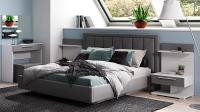 Кровать с тумбами Solo (Белый матовый/серый темный матовый)