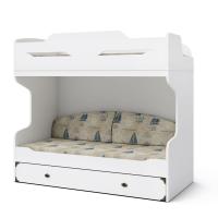 Двухъярусная кровать 90x190 (белая) правая