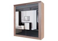 Шкаф-купе №19 (2,0 м) Классик черный (ясень шимо темный)