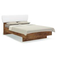 Кровать 120х200 с мягким изголовьем Solo (таксония/экокожа белая)