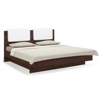 Кровать 180х200 с ящиком для белья Solo (орех Коламбия/экокожа белая)