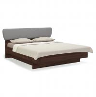 Кровать с мягким изголовьем 160х200 Solo (орех Коламбия/экокожа мокко)