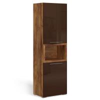 Шкаф-пенал с нишей Solo Quadro (Таксония/коричневый глянец)