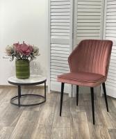 Стул SEATTLE-V РОЗОВЫЙ #15, велюр / черный каркас М-City