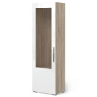 Шкаф-витрина в гостиную Solo (Сонома/белый глянец) левый