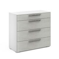 Комод с четырьмя ящиками Solo (белый/бетон Grey)
