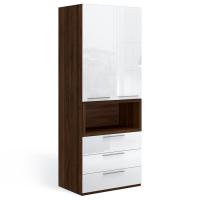 Шкаф для одежды Solo Quadro с нишей (орех Коламбия/белый)
