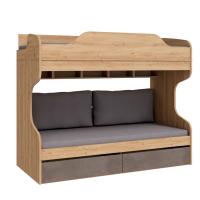 Кровать двухъярусная 90х200 Napoli (Дуб натуральный/бетон Dark)