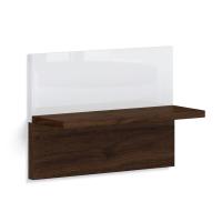 Полка настенная в спальню Solo (орех Коламбия/белый глянец)