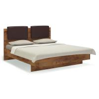 Кровать 160х200 с мягким изголовьем Solo (таксония/экокожа коричневая)
