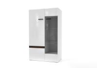 МС "Соло" Шкаф-витрина (Белый/Белый глянец-Венге)