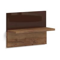 Полка настенная в спальню Solo (таксония/коричневый глянец)