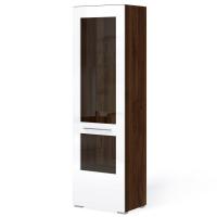 Шкаф-витрина Соло (орех Коламбия/белый) левый