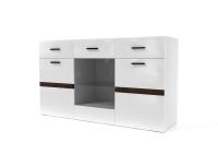 МС "Соло" Комод-витрина (Белый/Белый глянец-Венге)