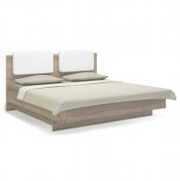 Кровать 180х200 с ящиком для белья Solo (сонома/экокожа белая)