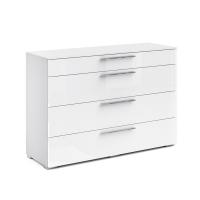 Комод в спальню с ящиками Solo (белый/белый глянец)