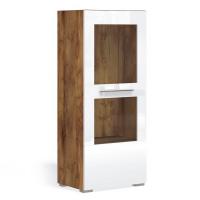 Шкаф-витрина Solo (таксония/белый) левый