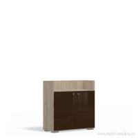 Тумба 2 двери для стеллажа дуб Сонома/Коричневый