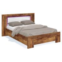 Кровать полуторная 140x200 Блейд (тис Таксония/белый глянец)