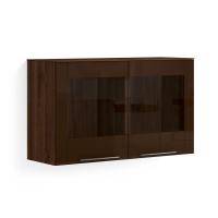Навесной шкаф-витрина Соло (орех Коламбия/коричневый)
