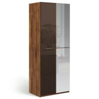 Шкаф двухдверный Solo с зеркалом (таксония/коричневый глянец)